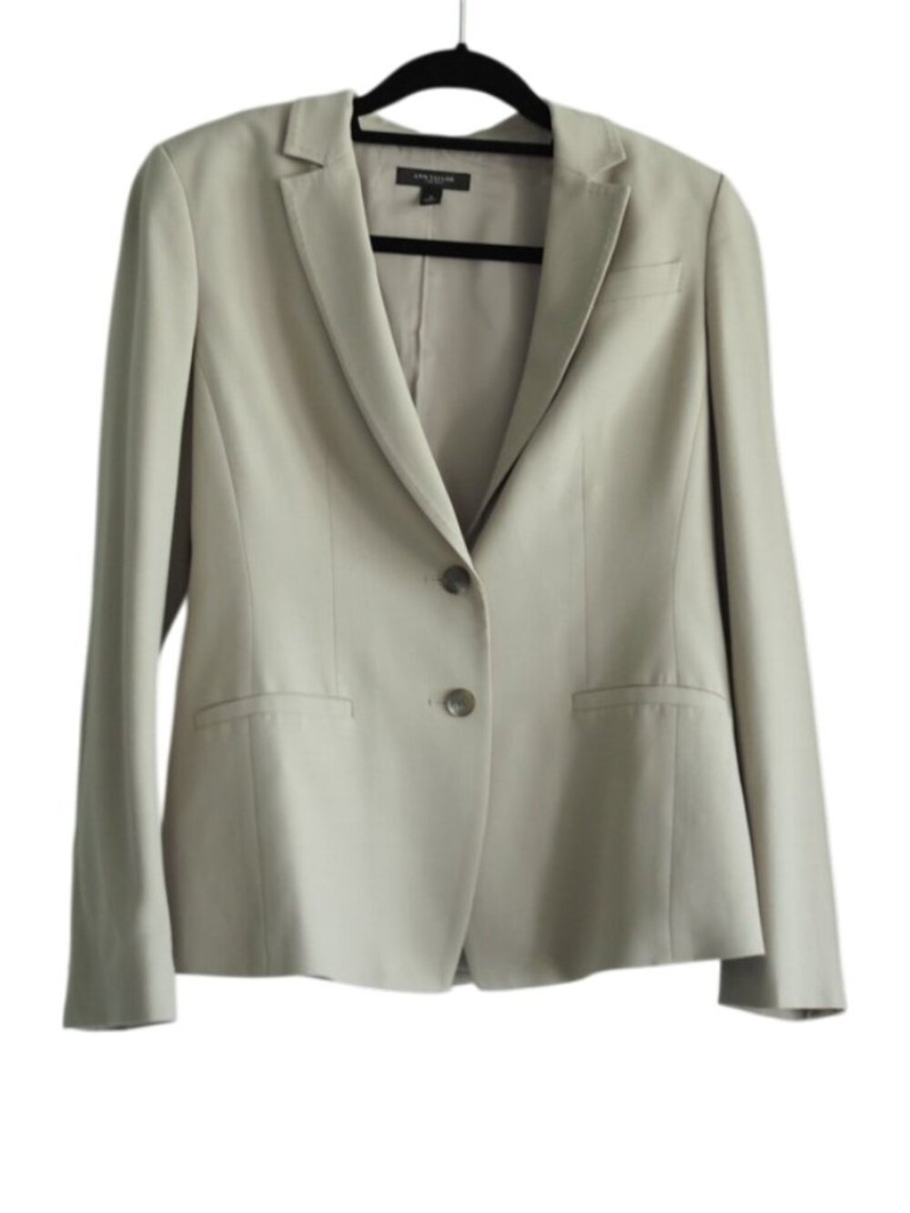 Ann Taylor Size 6 Light Beige Wool Blend Two Button Career Blazer Jacket